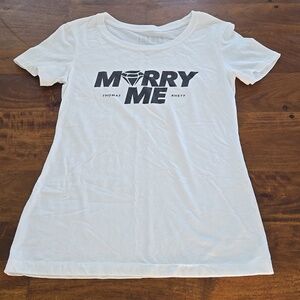 Thomas Rhett Marry Me White And Black T-Shirt Size Large